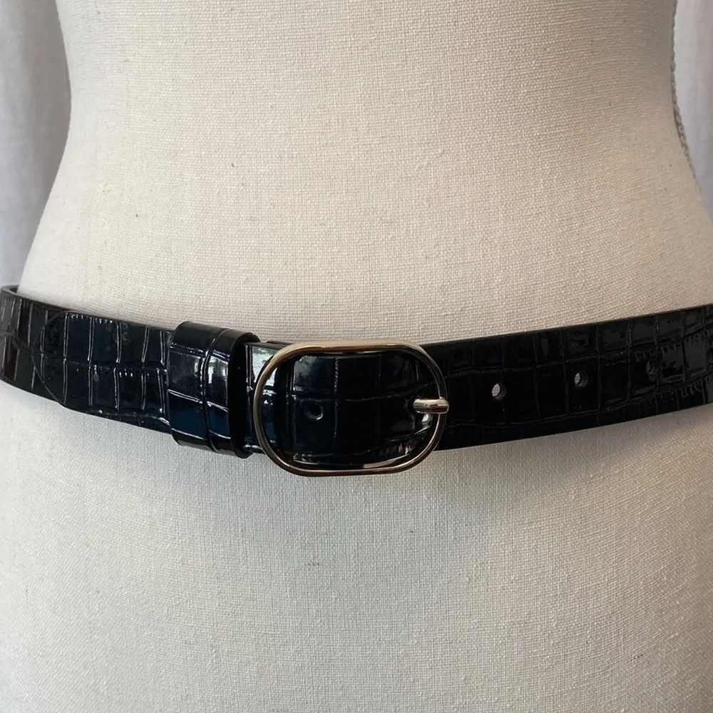 Halogen Nordstrom faux croc trouser belt
